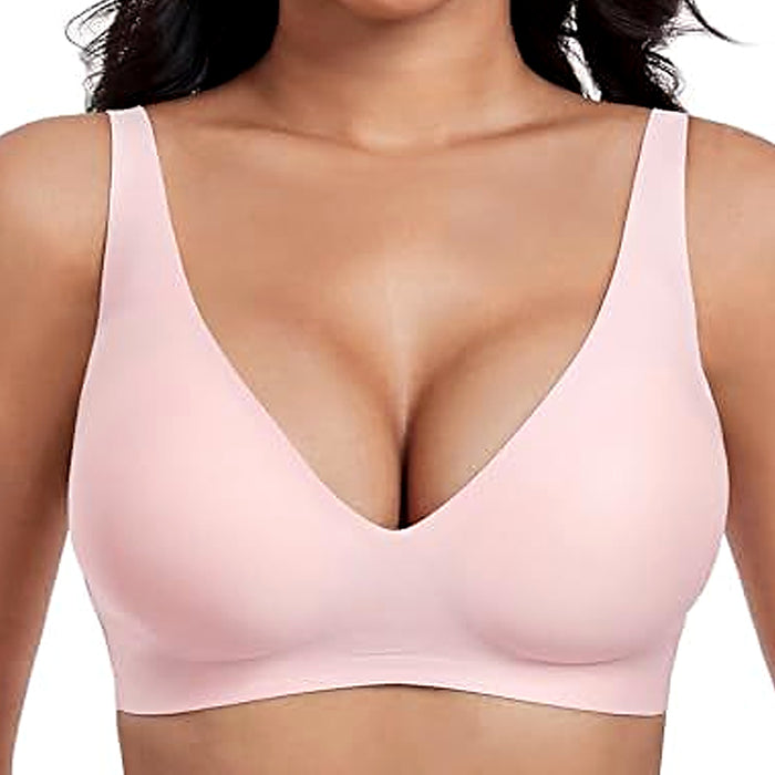 Wireless Comfy Push Up Bra — Pink