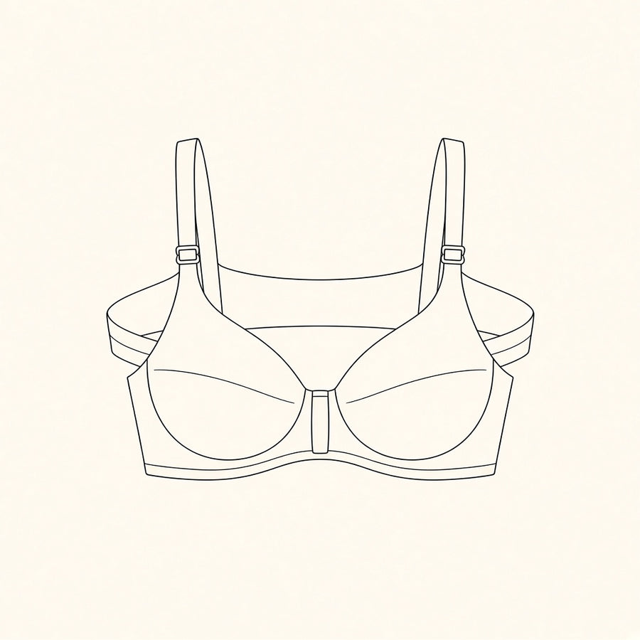Front view of a smooth wireless bra
